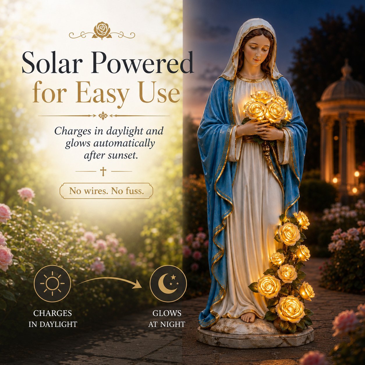 💗Solar-Powered Virgin Mary Garden Light