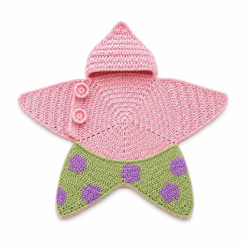 ✨Baby Starfish Knitted Romper - Adorable Hooded Photo Outfit