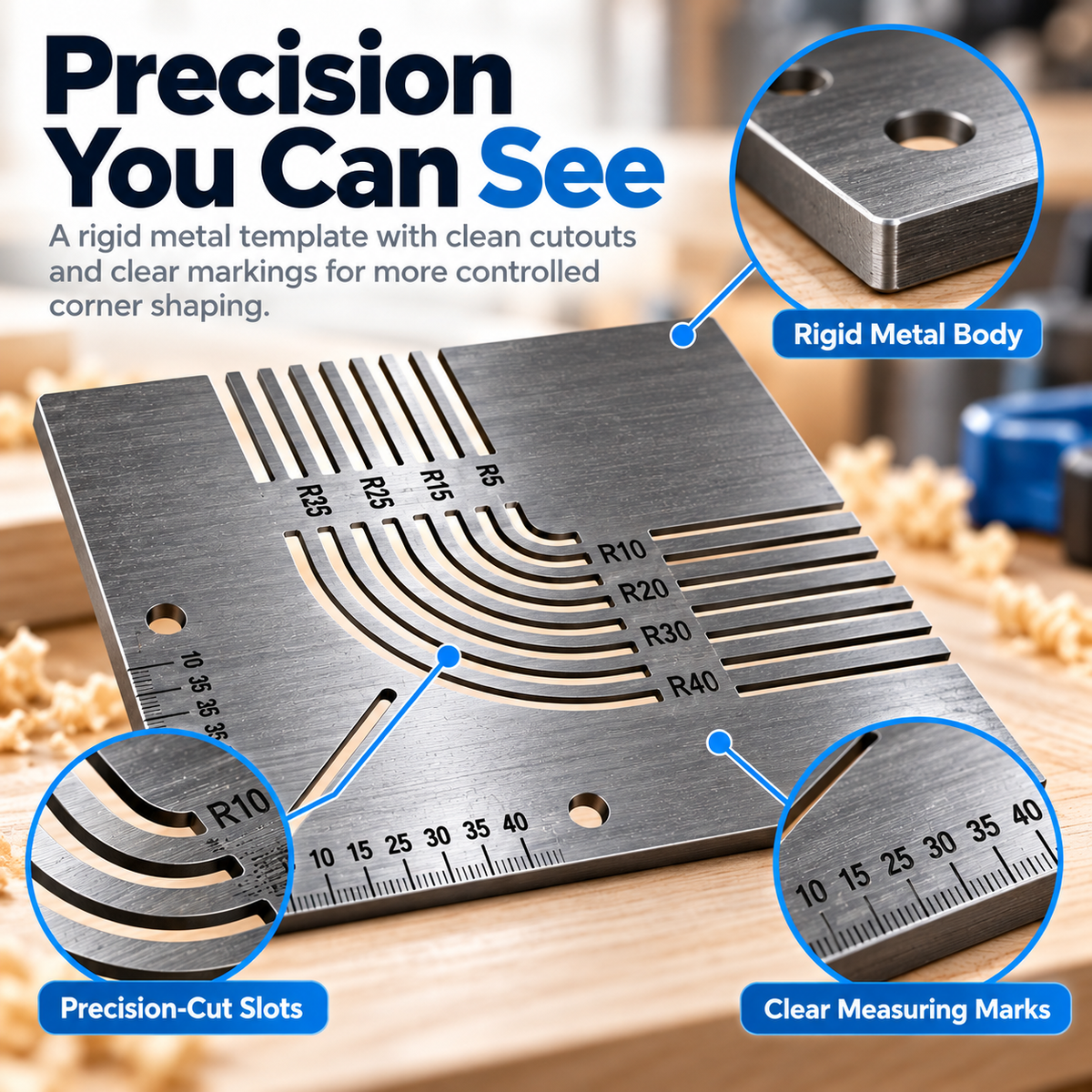 🛠️✨ Precision Corner Radius Router Template – Perfect Rounded Corners Made Easy! 📐🪵 | Multi-Size Woodworking Guide for DIY & Professionals 🔥