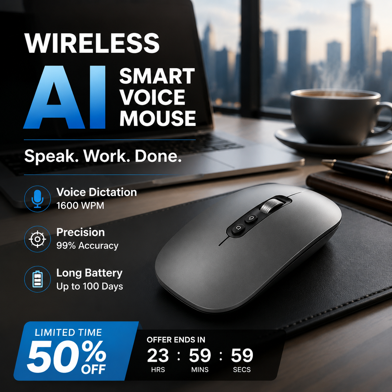 Wireless AI Smart Voice Mouse