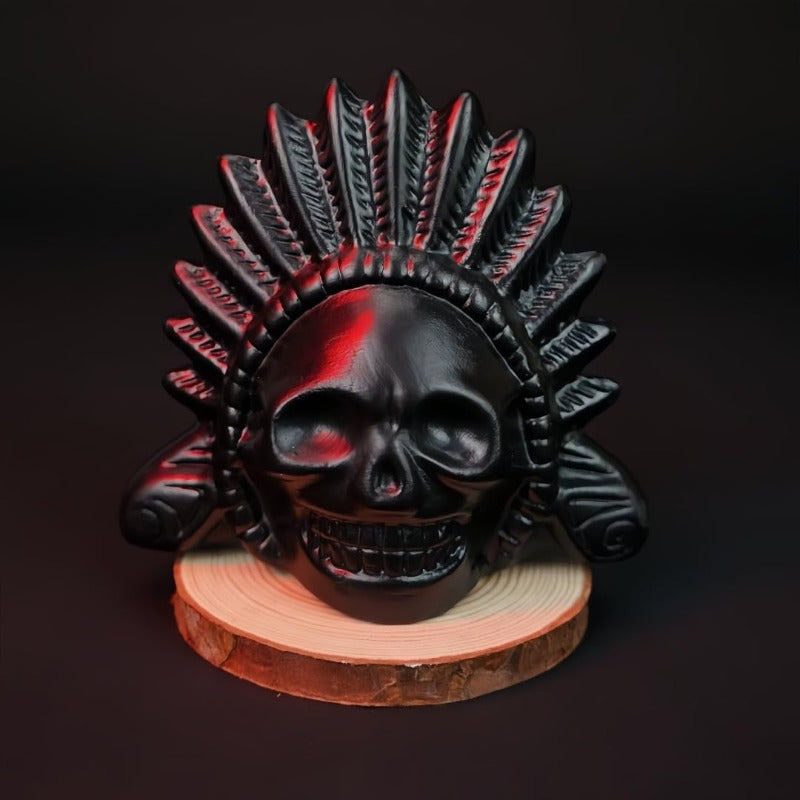 Matte black ceramic skull scream whistle