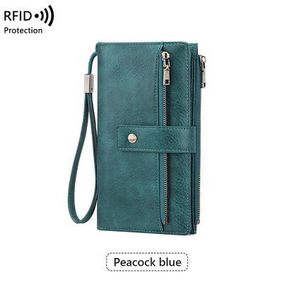 🔥Last Day 49% OFF-Women's long wallet, stylish clutch, elegant solid color RFID blocking wallet