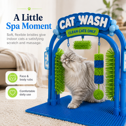🐱 Interactive Cat Self-Grooming Arch – Multi-Angle Massage Brush & Play Station