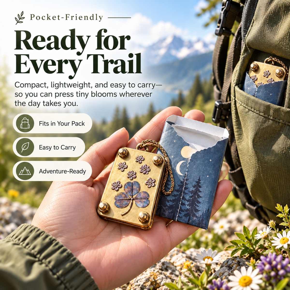 🌸🌿 Mini Portable Flower Press Keychain 🌼✨ Pocket-Sized Wildflower Press Kit 🌻🍀 Preserve Nature Memories 💐🏕️ Perfect Gift for Hikers, Campers & Flower Lovers 🎁💕