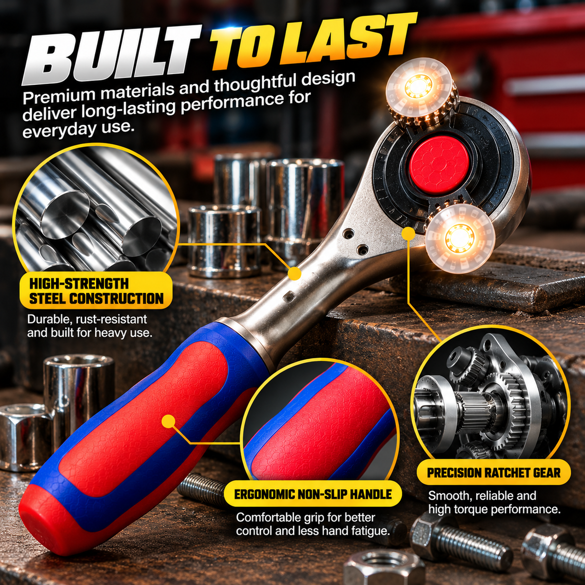 🔧🔥 TurboGrip Pro™ – 360° Rotating Universal Ratchet Wrench | One Tool for Every Job! ⚡🛠️