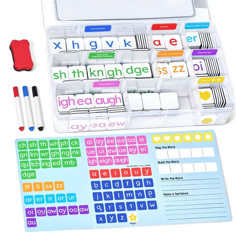 JoyCat Phonics Magnetic Letter Tiles- Hooked on Phonics