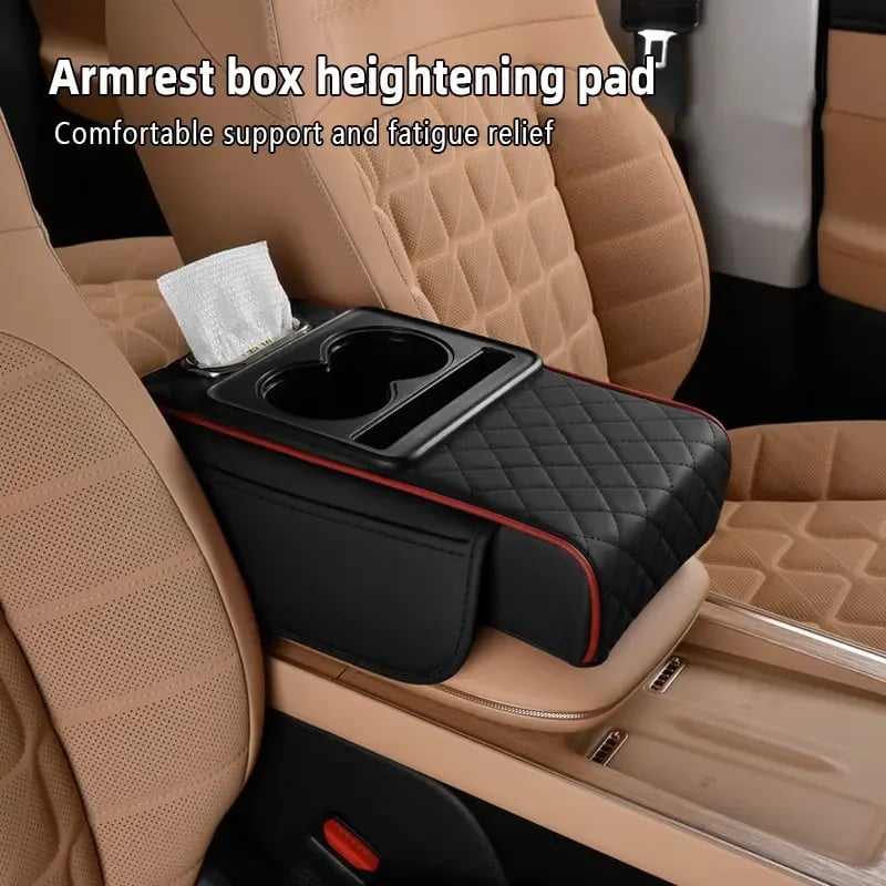 🚗✨4-in-1 Car Armrest Storage Organizer – Cup Holder, Phone Stand & Center Console Storage Bag