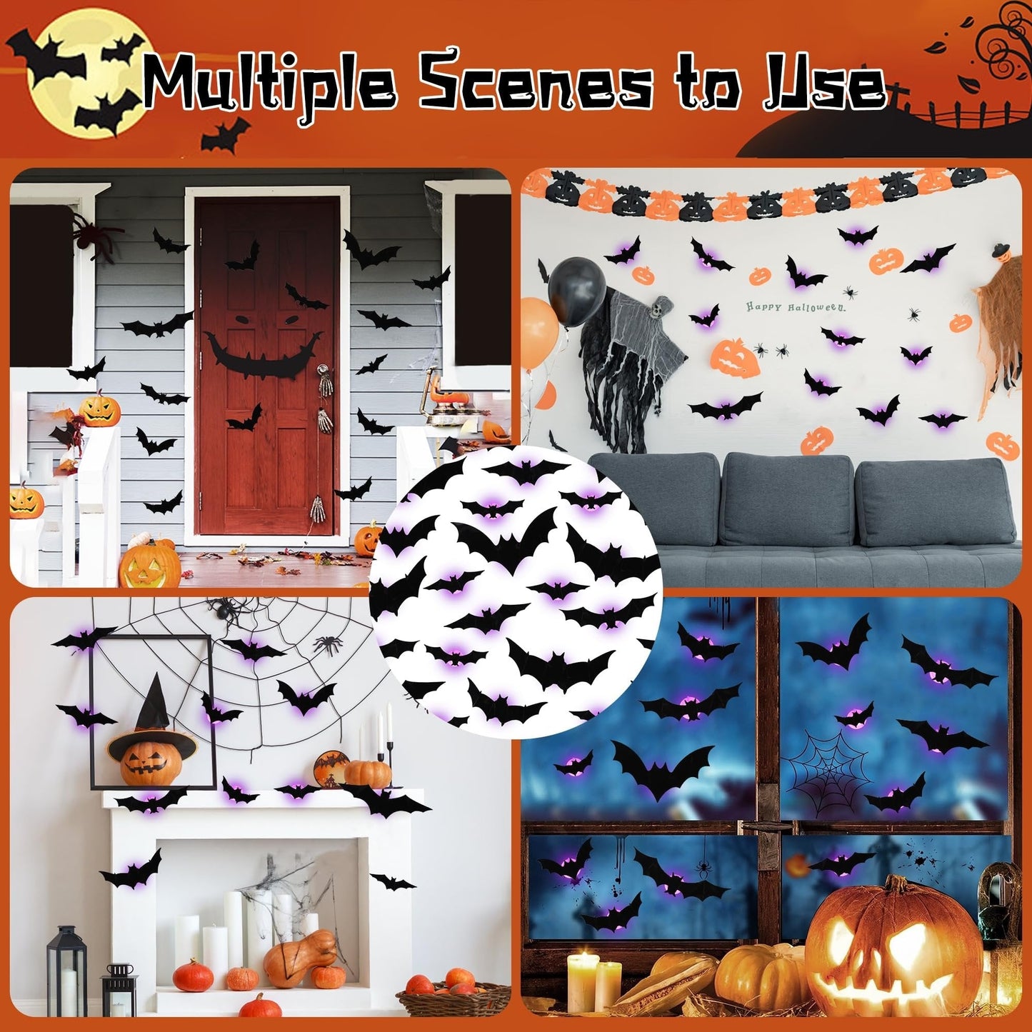 🔥🎃2026 Halloween Must-Have🦇: 3D Bat Light Decoration Set