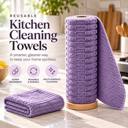 🧽✨ Reusable Kitchen Cleaning Towel Roll 💦 | Super Absorbent, Washable & Multi-Surface Cleaning Cloths 🏡💚