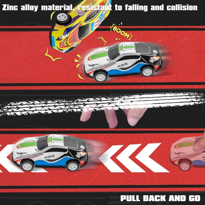 48pcs Pull-Back Toy Cars Set, Mini Alloy Racing Cars with Track Gift Box for Kids
