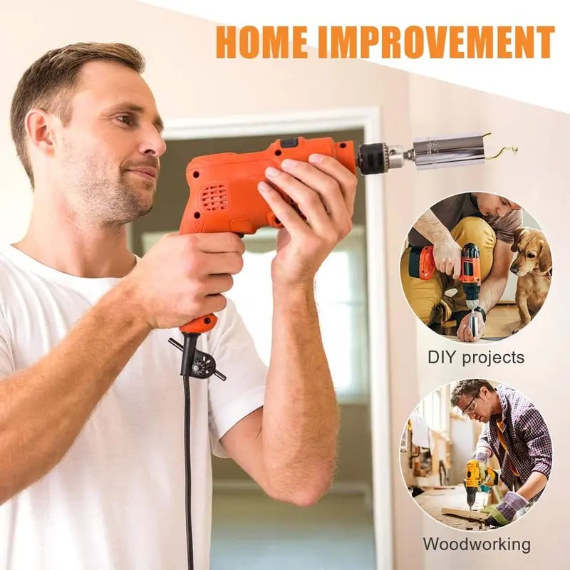 Universal socket used with drill for home improvement and woodworking