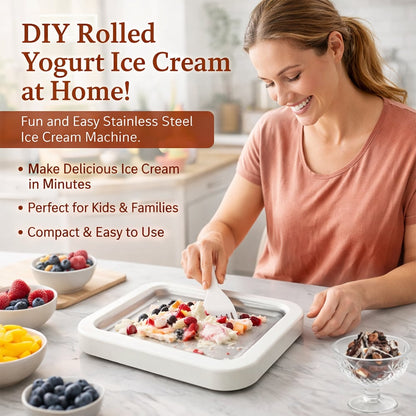 📦Buy 2 Get Free Shipping🎁DIY Rolled Ice Cream Maker – Turn Any Kitchen Into a Dessert Studio