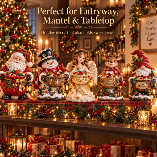 🎄 Lighted Christmas Candy Bowl – 5 Festive Character Styles