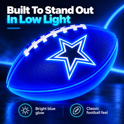 Light-Up Football for Night Play – Bright Blue Glow Ball