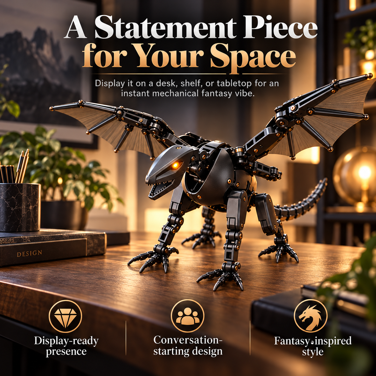 🐉🔥 Magic Transforming Dragon Egg 🥚✨ Automatic Hatching Mechanical Dragon Toy ⚙️🪽 Cool Wing-Spreading Robot Dragon 🐲🎁 Unique Gift for Kids & Dragon Lovers