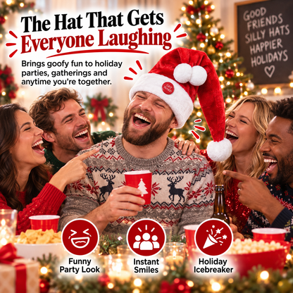 🎅 Moving Santa Hat – Funny Animated Christmas Party Hat with Swinging Tail
