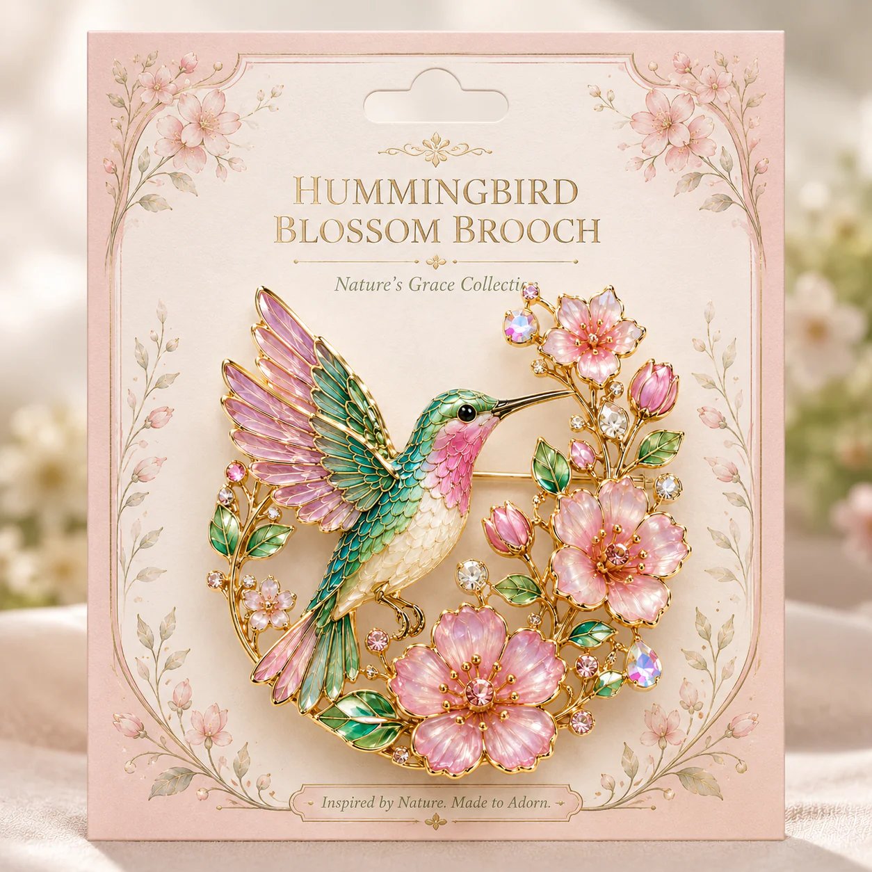 🌸Limited Edition 2026 Hummingbird Blossom Brooch – Elegant Floral Bird Pin Jewelry Gift for Women