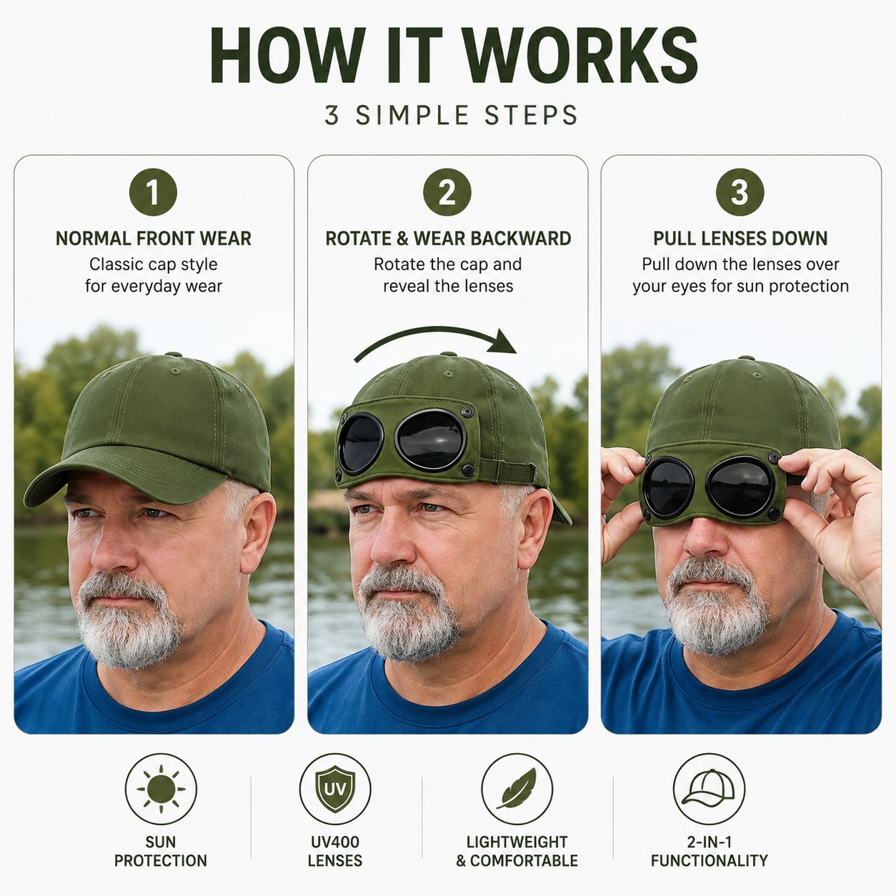 2-in-1 Pilot Baseball Cap feature image 2