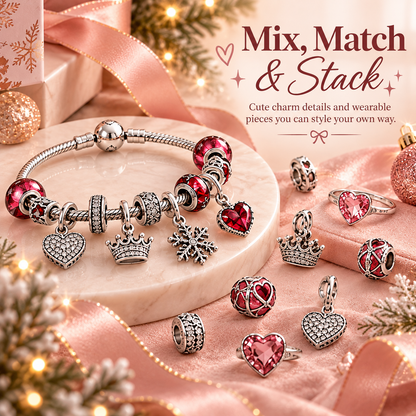 🎁25-Day Jewelry Advent Calendar – Charm & Ring Holiday Surprise Gift Box