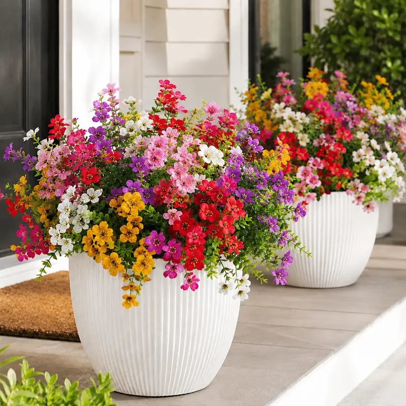 🍂Fall Artificial Flowers – UV-Resistant Colorful Bouquet for Home, Garden, Wedding & Party Decor