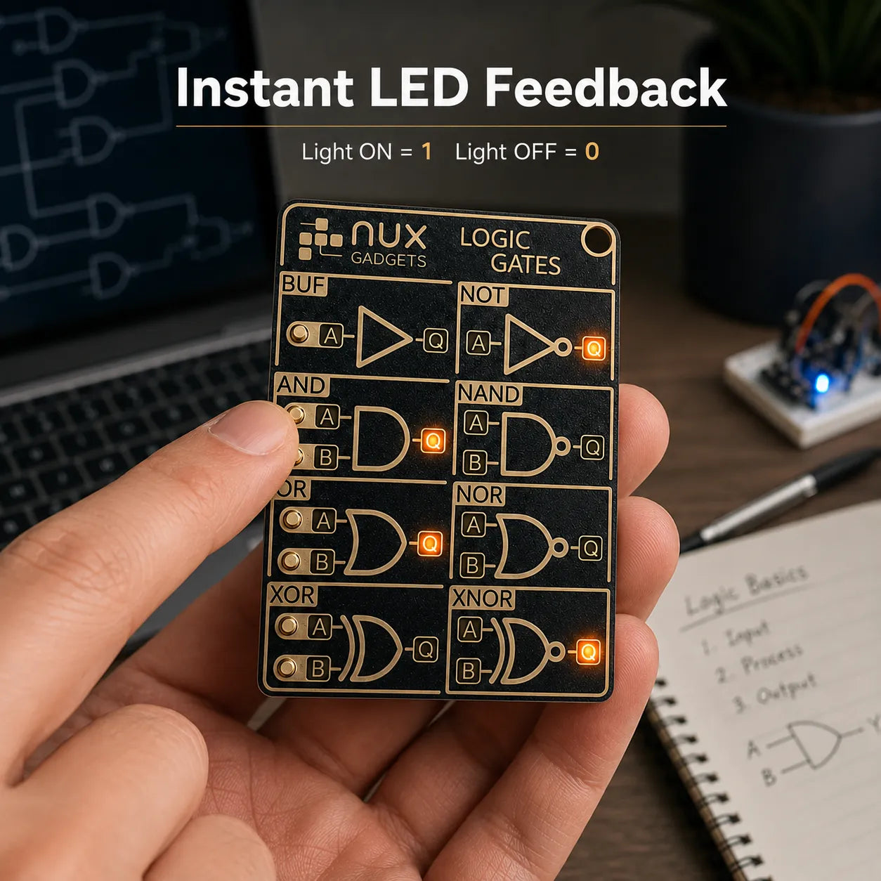 🧠 Interactive Logic Gate Circuit Board — Learn Digital Electronics Through Hands-On Experiments ⚡