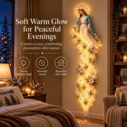 ✨ Blessed Mary Christmas Cloud Trail Wall Light – Faith-Inspired Holiday Decor