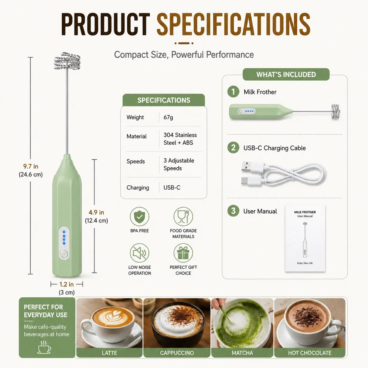 ⚡️Electric Milk Frother Handheld