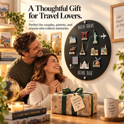 🌍 Been There, Done That™ Travel Magnet Display Board ✈️ | Wall Decor for Travel Memories 🎁