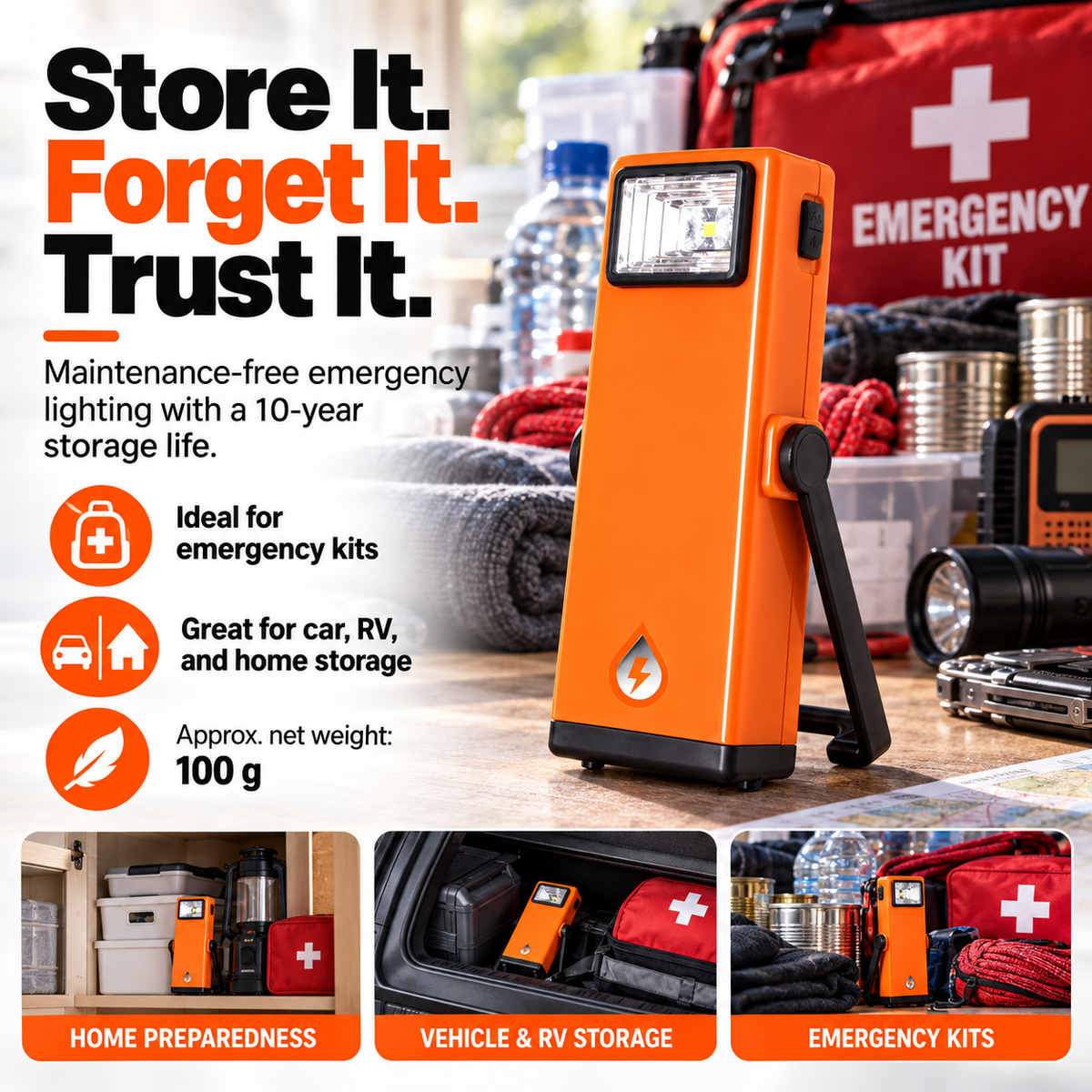 💧🔦 Water-Activated Emergency Flashlight | 168+ Hours of LED Light, No Charging Needed – Camping, Blackout & Survival Essential ⚡
