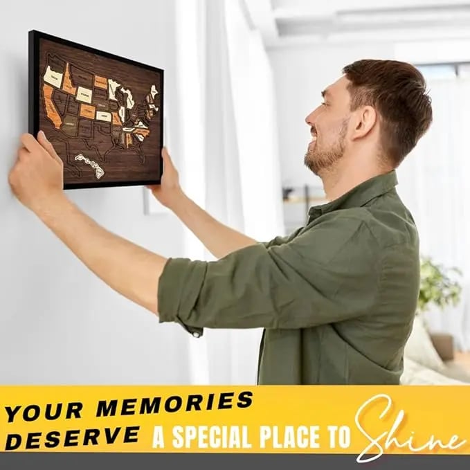 🔥Wooden USA Travel Map Puzzle – Turn Every Trip Into a Memory🧩