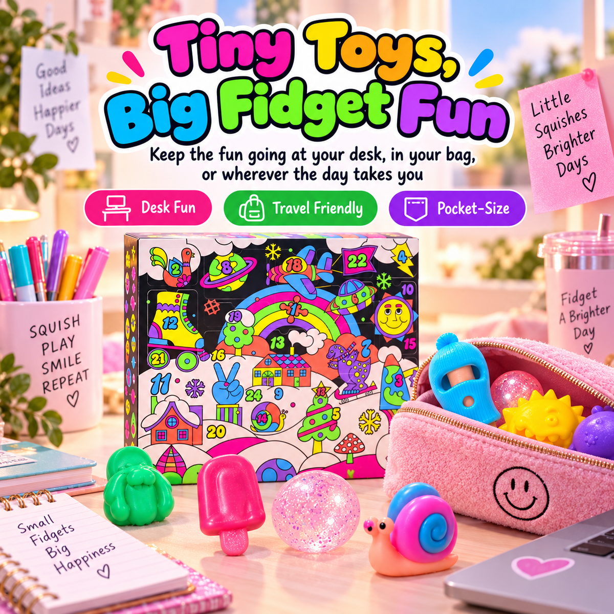 🎁✨24-Day Squishy Toy Advent Calendar – Mini Fidget Surprise Gift Set🎄