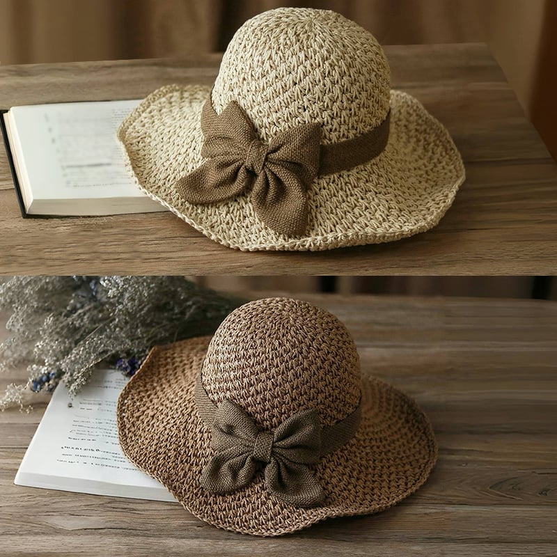 🔥✨Summer Sale 50% OFF|Handmade Vintage Bow Straw Hat