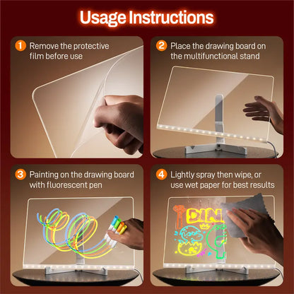 🖌️🎨LED Drawing Board for Kids with Light Effects