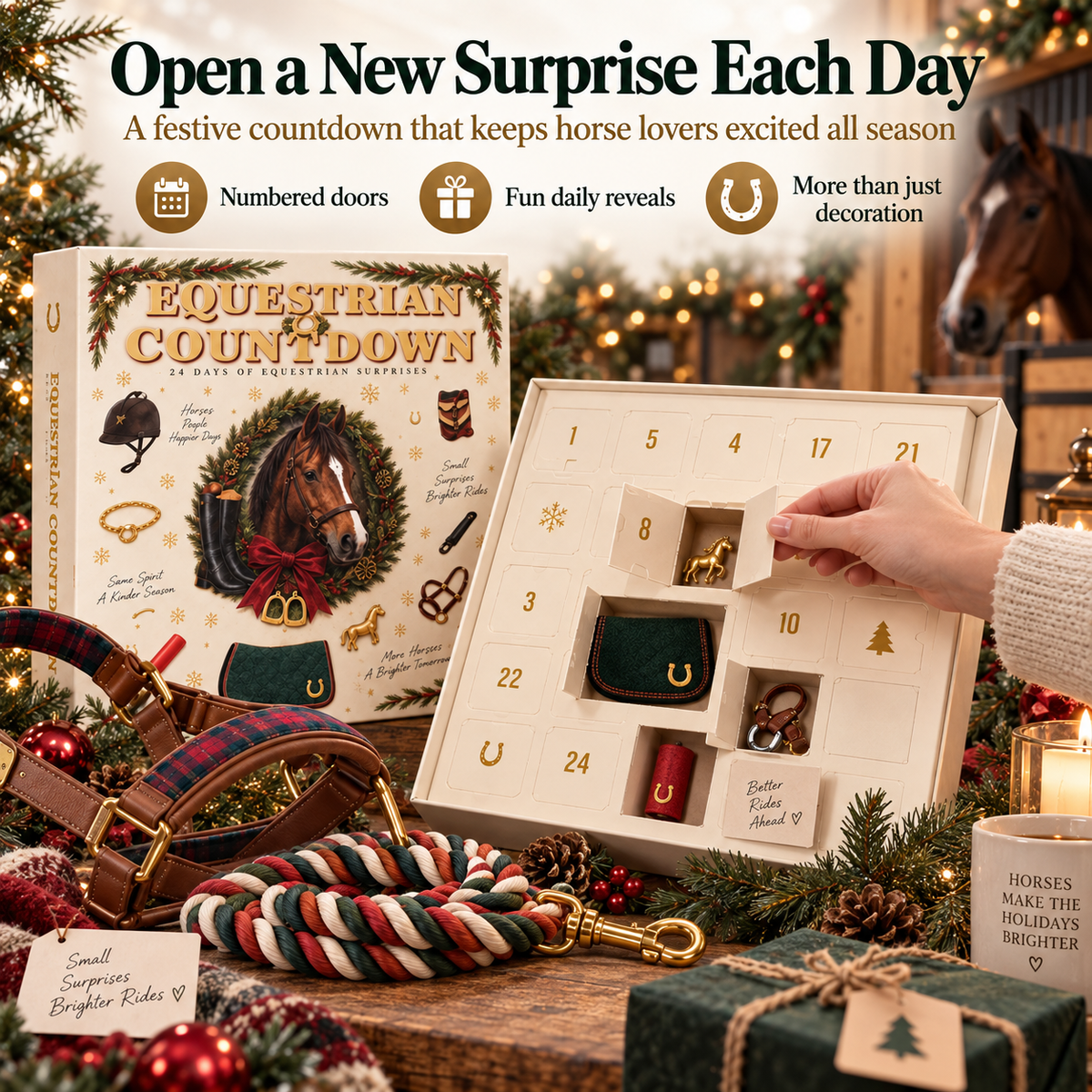 🐎24-Day Equestrian Advent Calendar – Christmas Countdown Gift for Horse Lovers