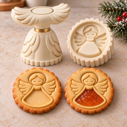 🎄🍪 Christmas Jam Cookie Press – Festive Character Cookie Stamps with Embossed Designs & Jam-Fill Centers | Holiday Baking Fun 🎅❤️