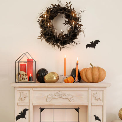 🎁Elevate your Halloween vibe 🖤Black Rose Candle Wreath