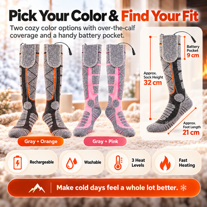 🔥Rechargeable Heated Socks – 3-Level 5V Over-the-Calf Winter Warmers