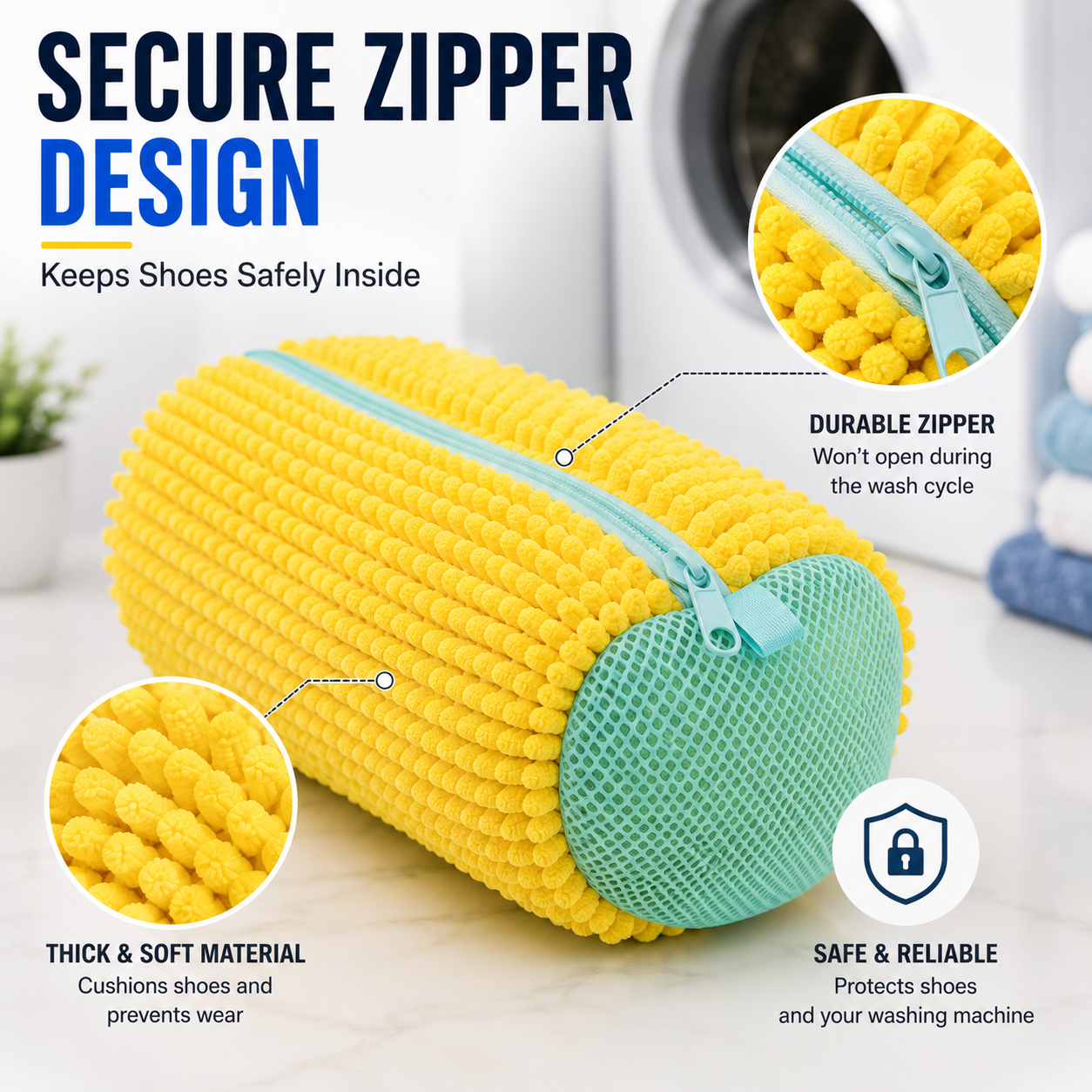 👟No-Scrub Shoe Washing Bag – Clean & Protect Your Sneakers In The Washing Machine