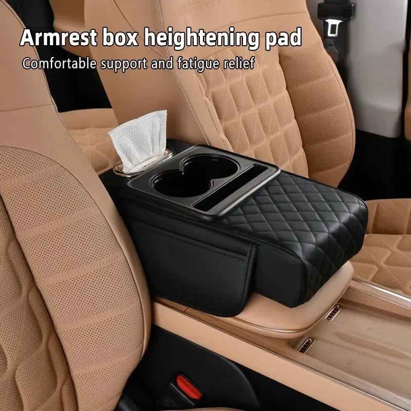 🚗✨4-in-1 Car Armrest Storage Organizer – Cup Holder, Phone Stand & Center Console Storage Bag