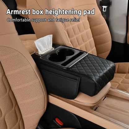 🚗✨4-in-1 Car Armrest Storage Organizer – Cup Holder, Phone Stand & Center Console Storage Bag