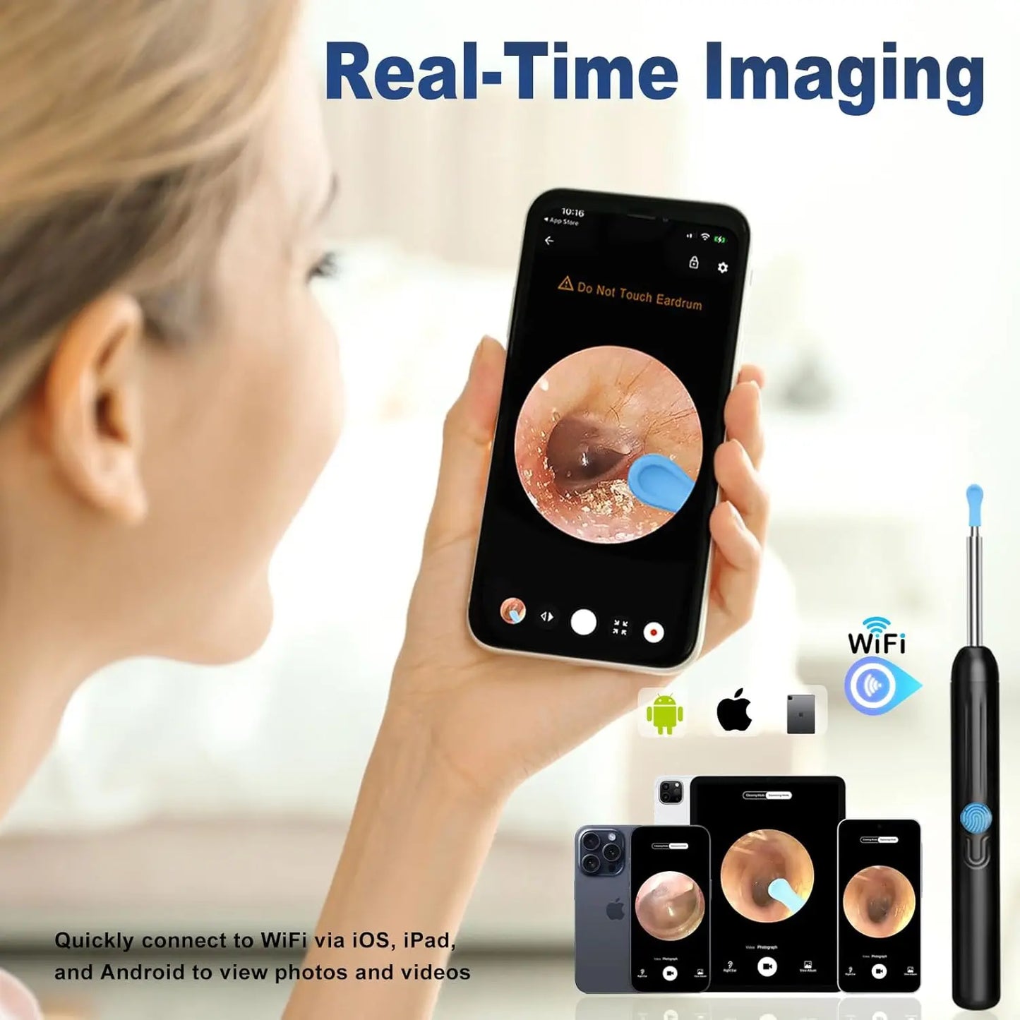 🔍Ear Hygiene Set, HD Visual Earwax Removal Tool with Camera, 1080P HD Camera Ear Cleaner, Compatible with iPhone and Android Phones