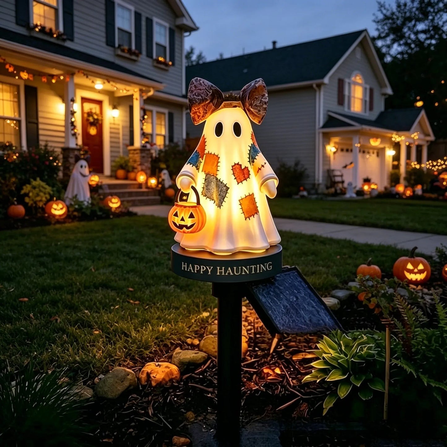 TODAY'S SPECIAL OFFER-50% OFF🎃 Solar Lighted Vintage Patchwork Ghost Garden Light