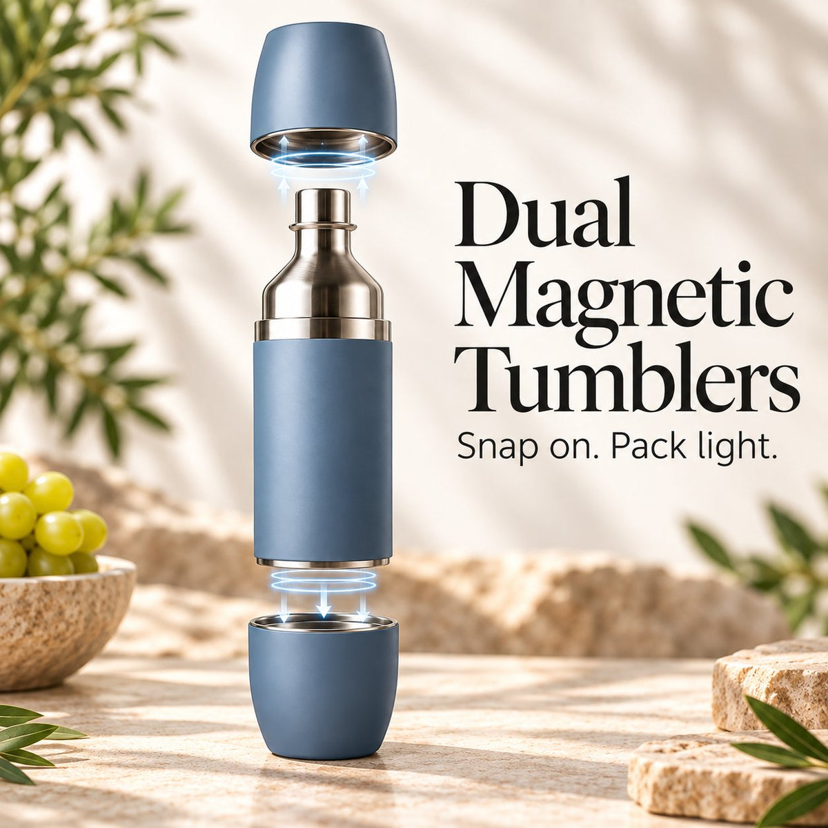 🍷✨All-in-One Insulated Wine Flask & 2 Magnetic Tumblers – 750ml Portable Set