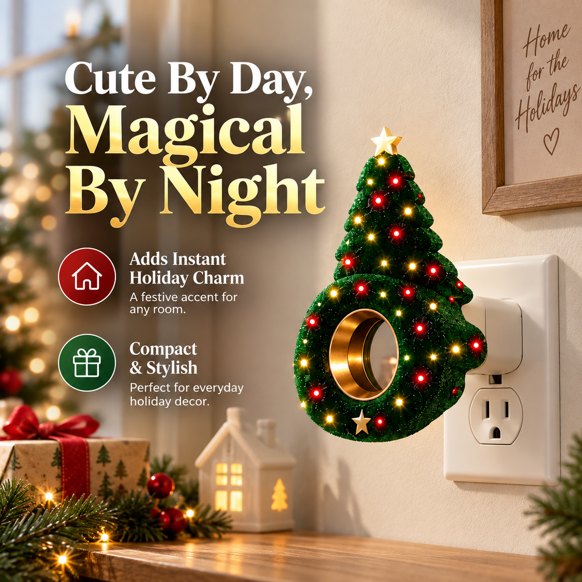 🎄Christmas Tree Plug-In Projector Light – Turn Any Room Into a Holiday Wonderland