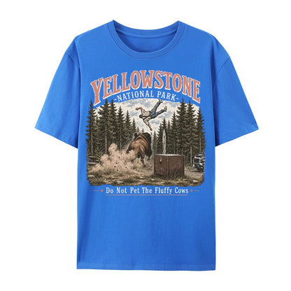 🌲Yellowstone Do Not Pet The Fluffy Cows Vintage Graphic T-Shirt
