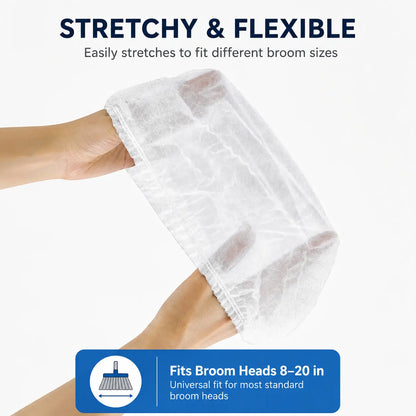 Disposable Broom Dust Covers, Non-Woven Dust Catcher for Standard Brooms