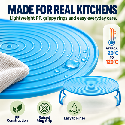 🍽️ 2-in-1 Microwave Plate Stacker & Heat-Resistant Trivet – Double Your Microwave Space