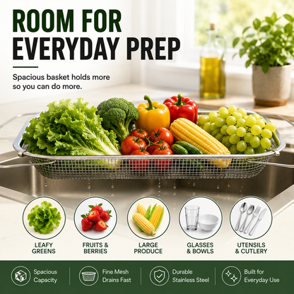 🔥50% OFF TODAY💦 Expandable Over-the-Sink Strainer Basket