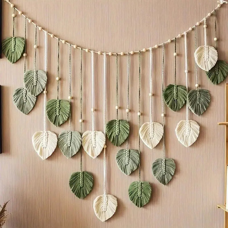 🌿Boho Macrame Leaf Wall Hanging – Bring Natural Warmth to Any Space