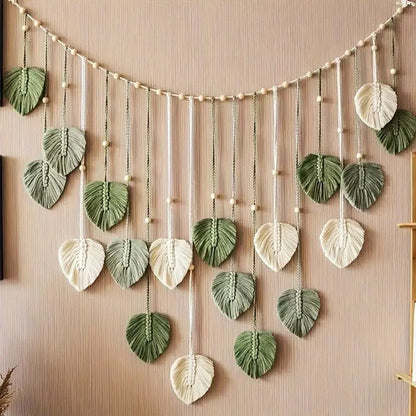 🌿Boho Macrame Leaf Wall Hanging – Bring Natural Warmth to Any Space